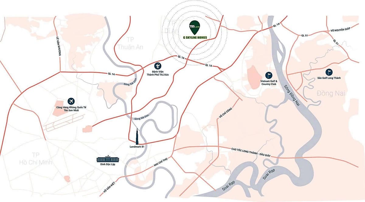 Vị trí G Skyline Homes giúp dự án dễ dàng tăng giá ổn định