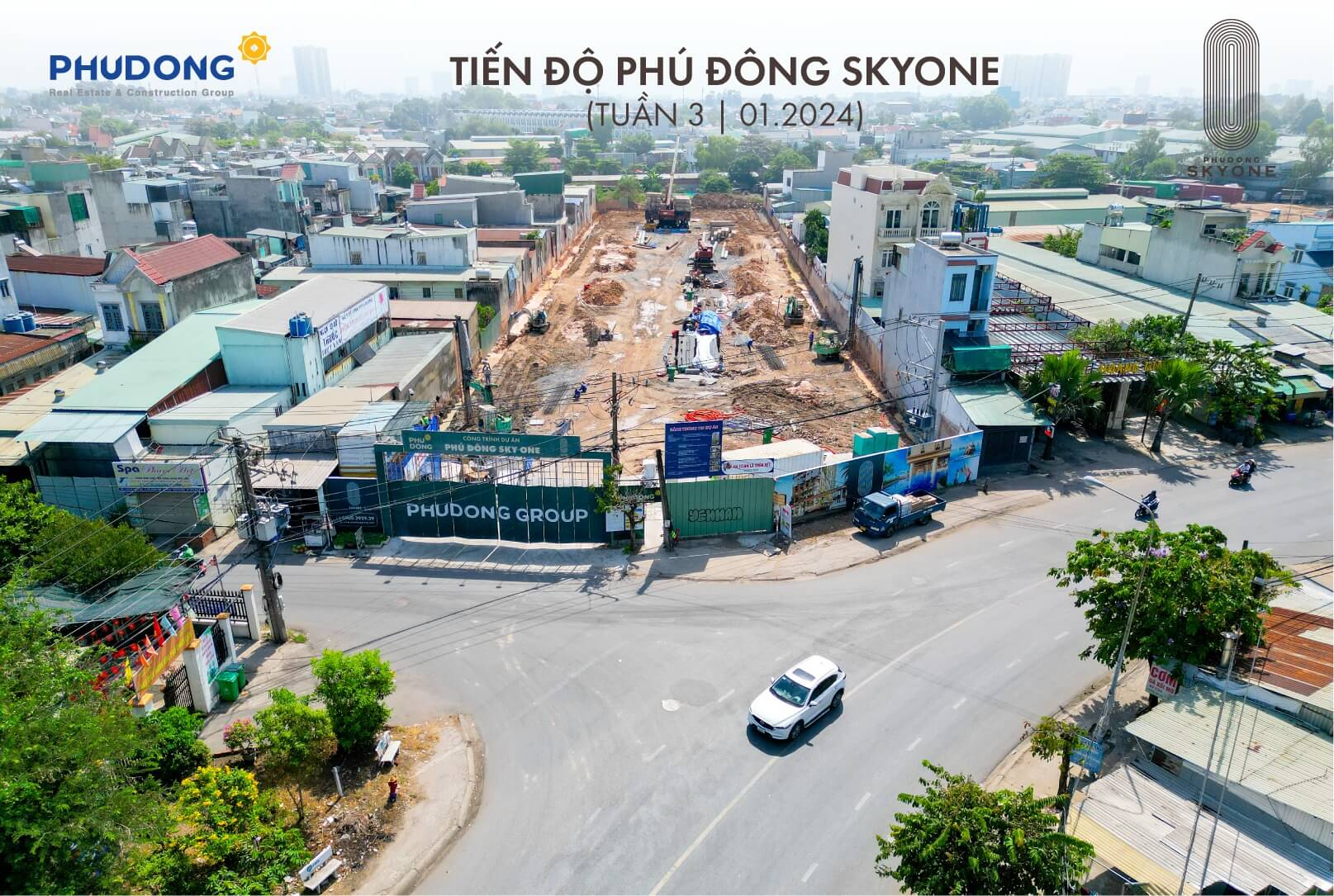 Hình ảnh thực tế tiến độ dự án Phú Đông SkyOne